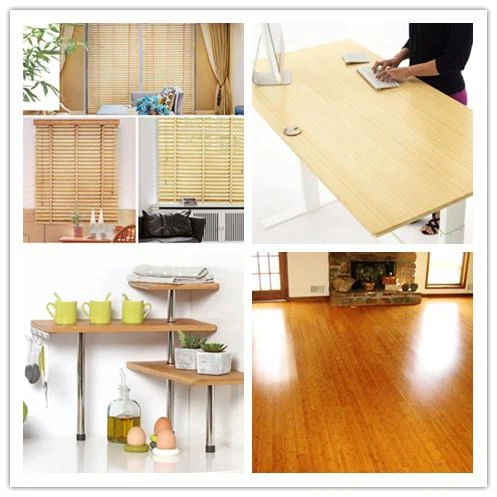 Contrast mobilier de bambus şi mobilier din lemn